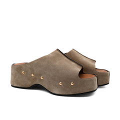 Miss Olivia Ciabatta Carola-G3 Tortora in Pelle Scamosciata.