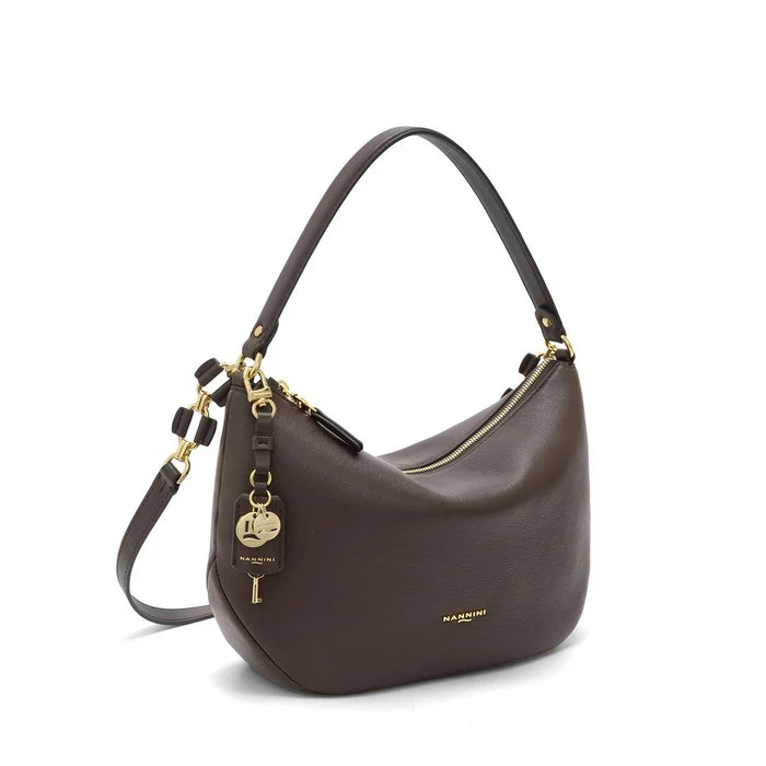 NANNINI BORSA A SPALLA YVONNE 18042 MARRONE