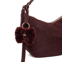 NERO GIARDINI BORSA A SPALLA CAMOSCIO I644343D 613 BORDEAUX
