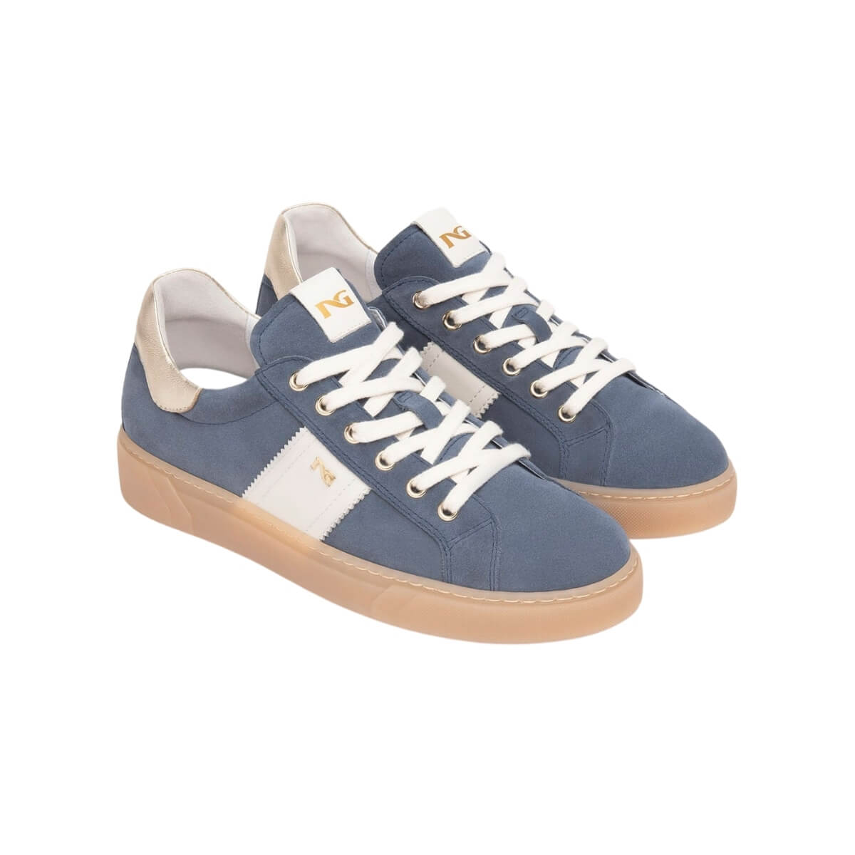 Sneakers donna Nero Giardini E513005D 203 suede blu avio.