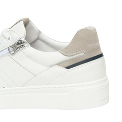 Sneakers uomo Nero Giardini E601130U 707 in pelle e nabuk bianco.