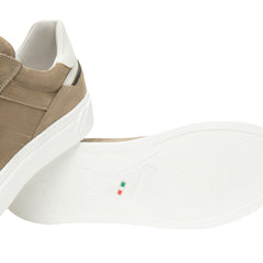 Sneakers uomo Nero Giardini E601131U 501 beige in camoscio e pelle.