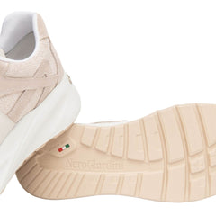 Sneakers donna Nero Giardini E615182D 677 Nude in camoscio e tessuto lurex.