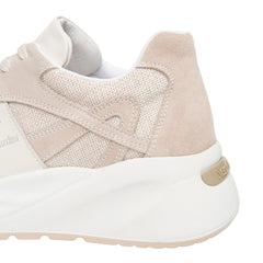 Sneakers donna Nero Giardini E615182D 677 Nude in camoscio e tessuto lurex.