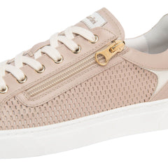 Sneakers Nero Giardini Nude da donna in pelle con zip.