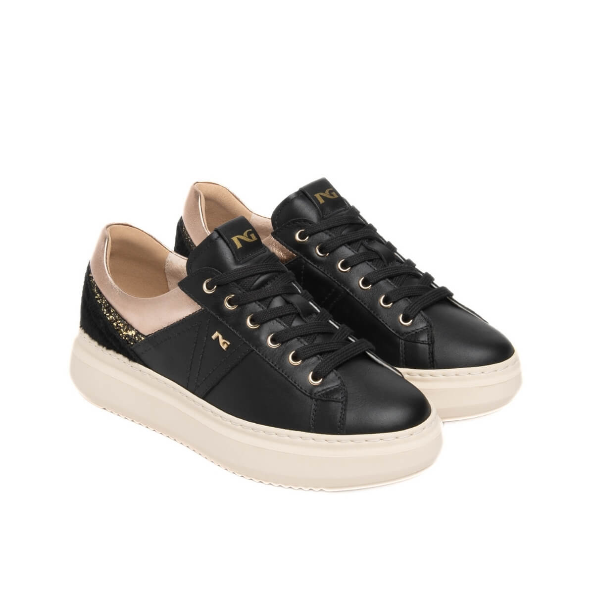 NERO GIARDINI SNEAKERS PELLE I617430D 100 NERO