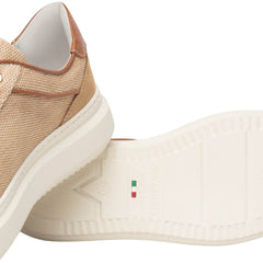 Sneakers Nero Giardini beige in raffia naturale.