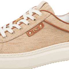 Sneakers Nero Giardini beige in raffia naturale.