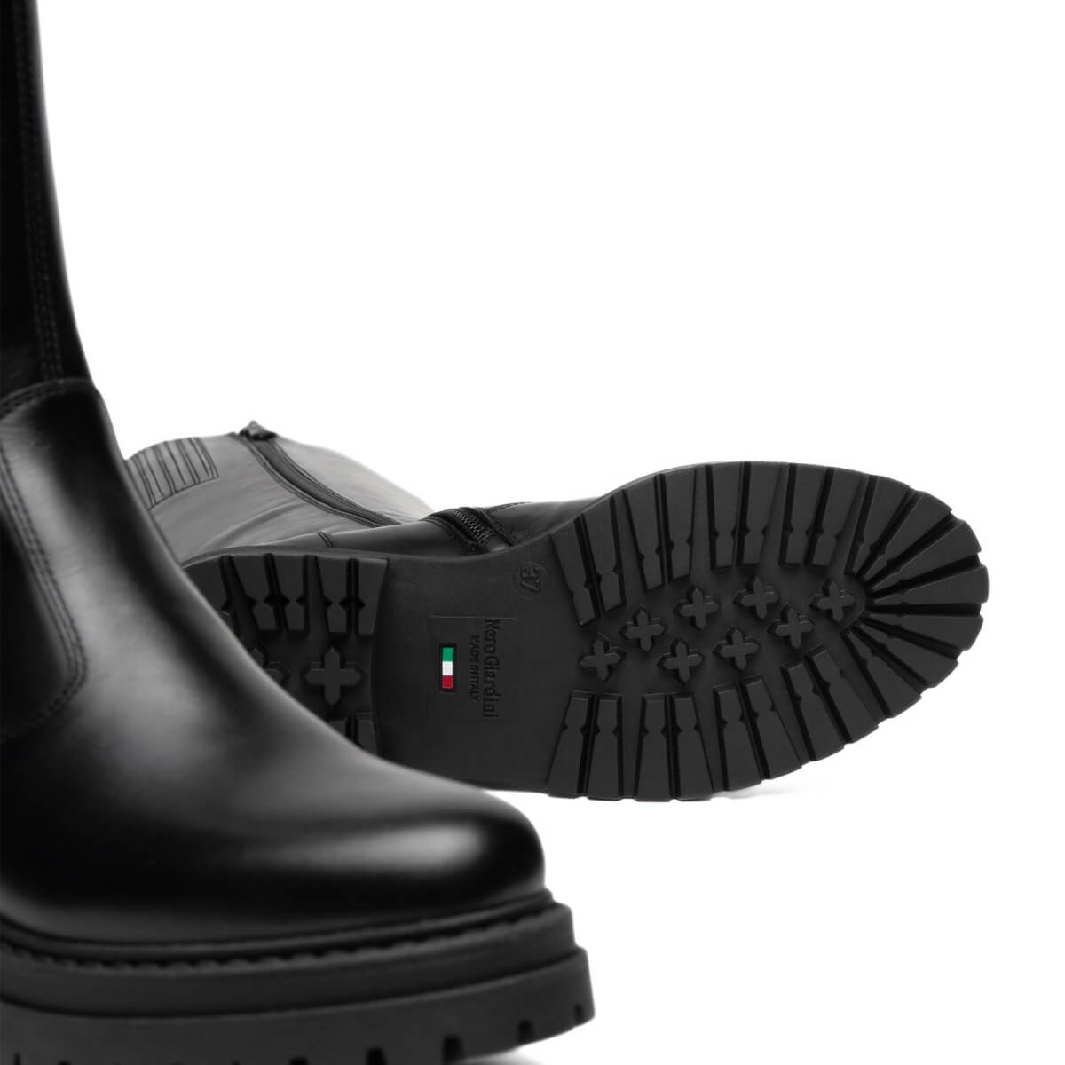 NERO GIARDINI STIVALE PELLE I618026D 100 NERO