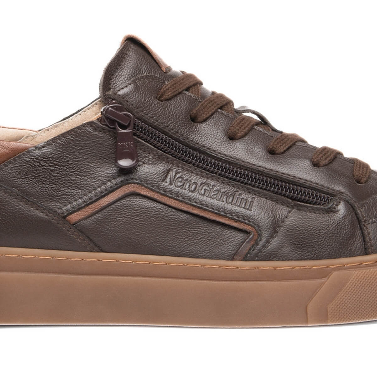 NERO GIARDINI SNEAKERS I601350U 300 ZIP MARRONE