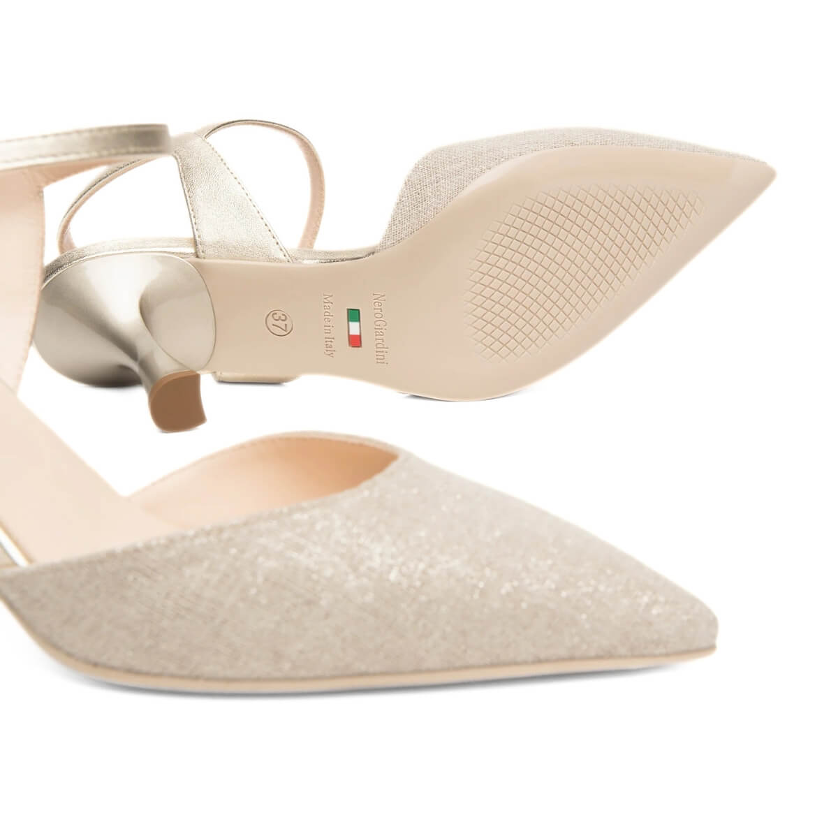 NERO GIARDINI SLINGBACK E615440DE 412 PLATINO
