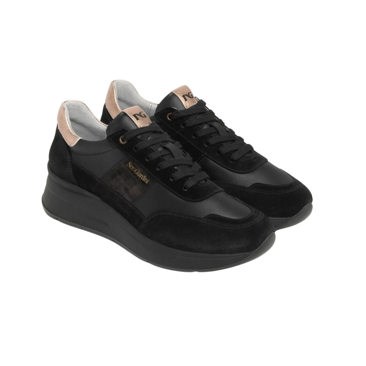 NERO GIARDINI SNEAKERS PELLE I617330D 100 NERO