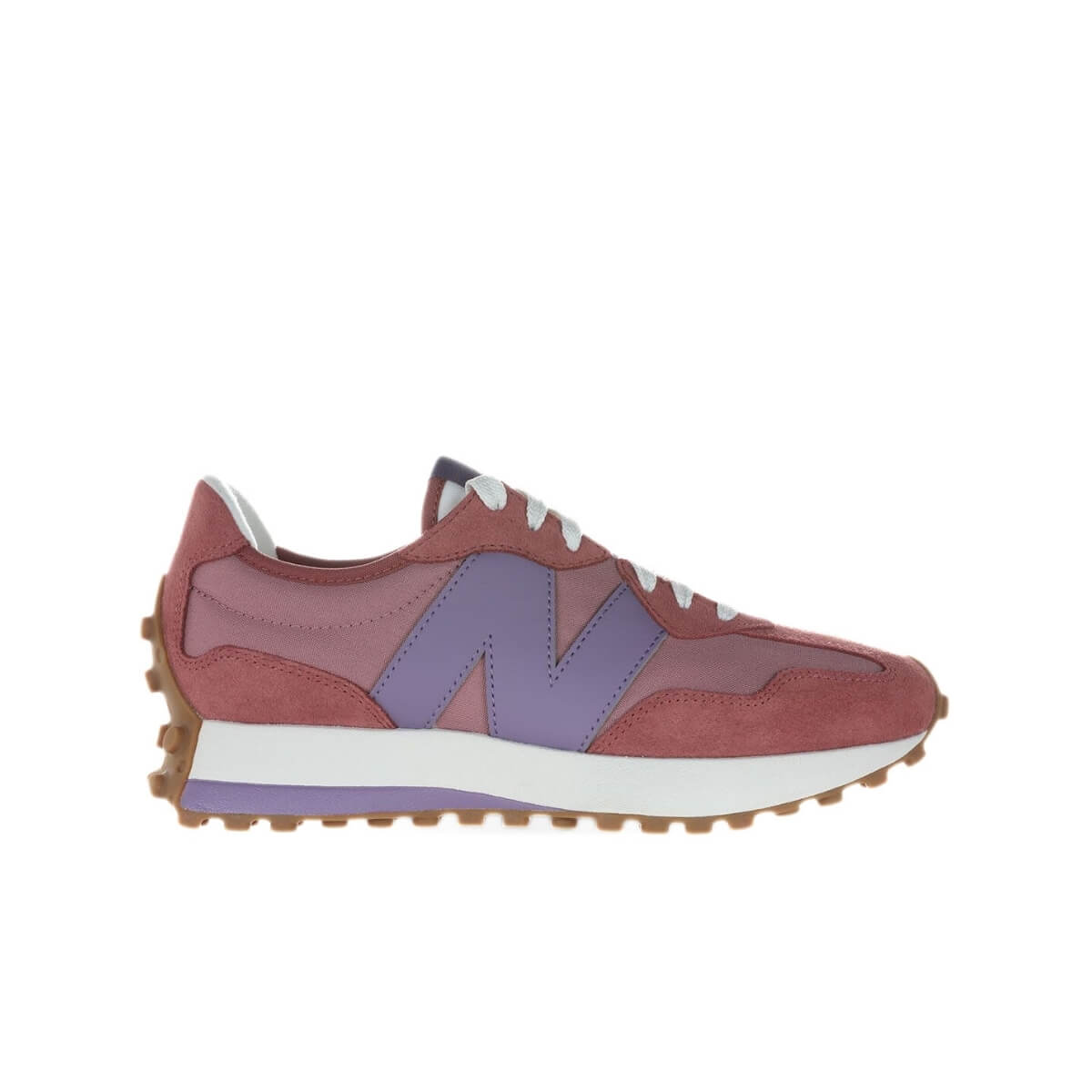 Scarpa New Balance 327 rosa viola in suede e mesh