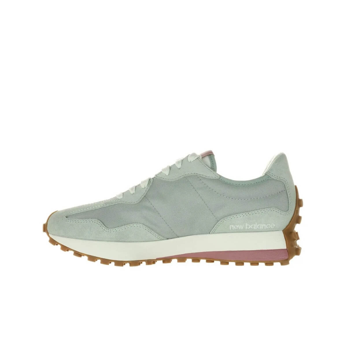 Sneakers New Balance 327 acquamarina e rosa in suede e mesh