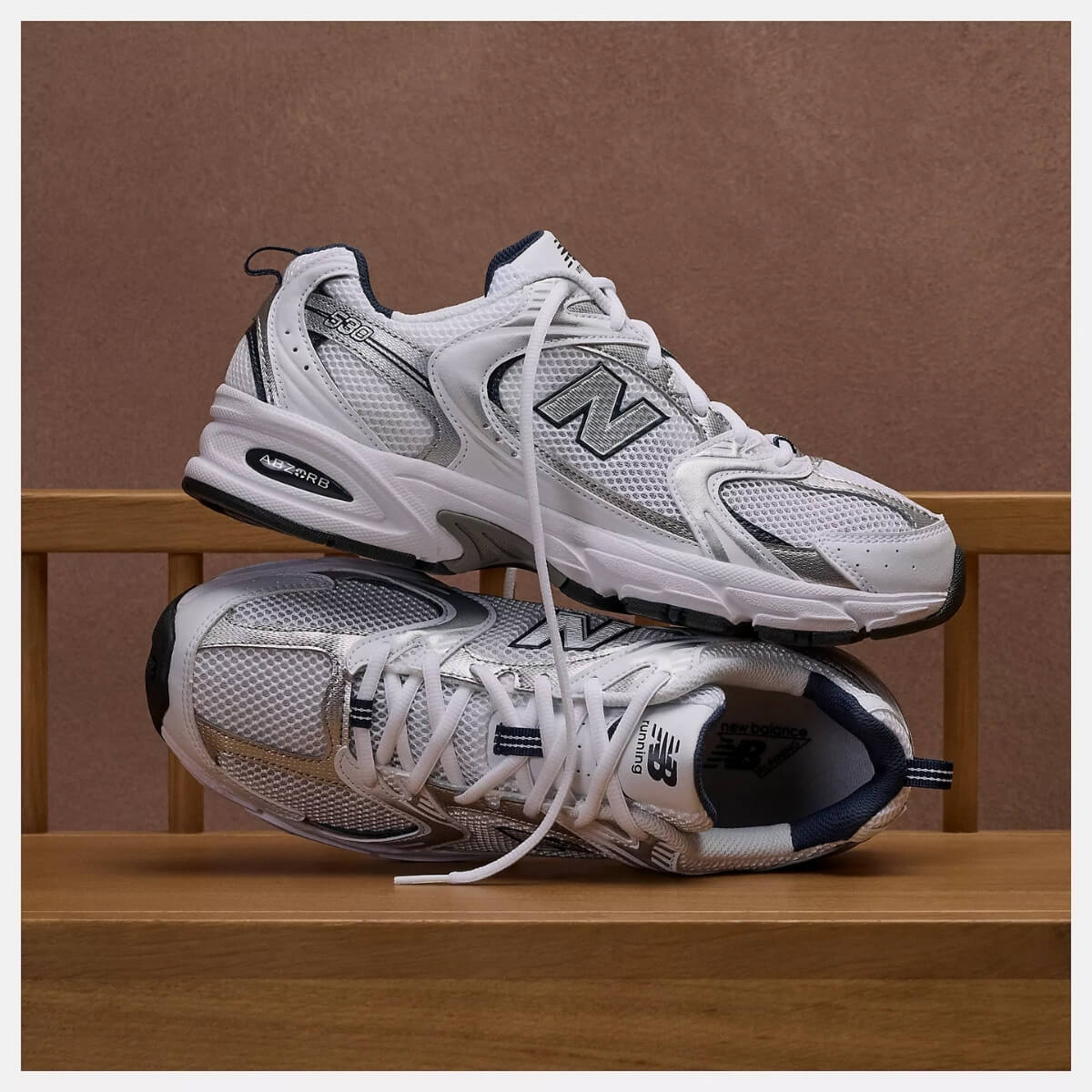 Sneakers New Balance 530 argento e blu in mesh