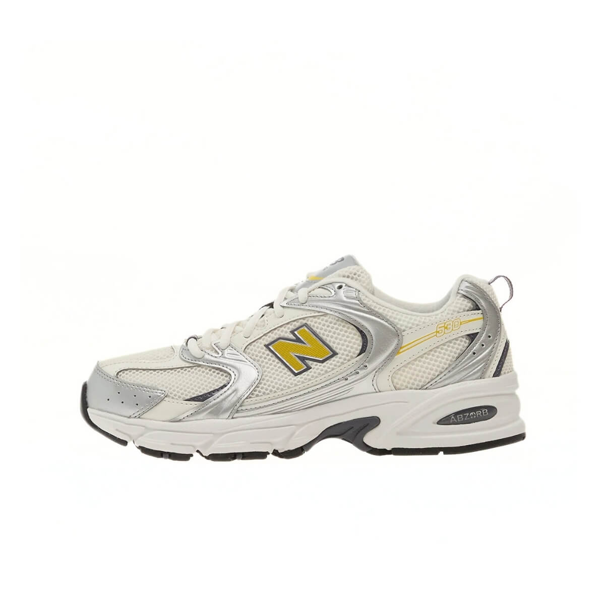 Sneakers New Balance 530 argento e giallo in mesh