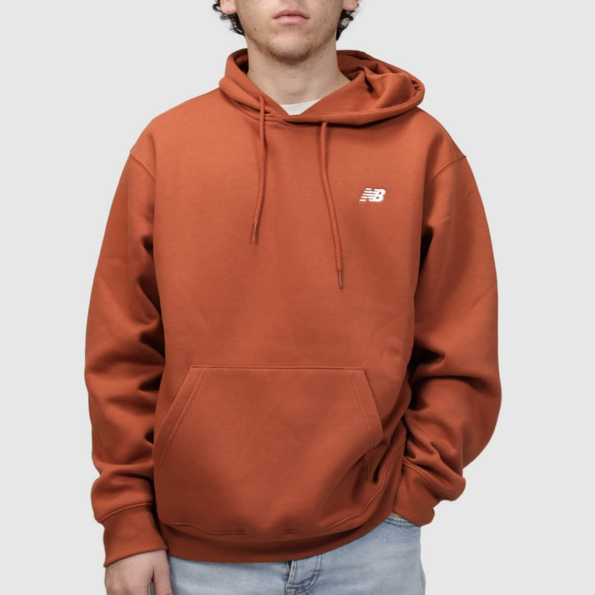 NEW BALANCE FELPA CAPPUCCIO MT41511 MPL MATTONE