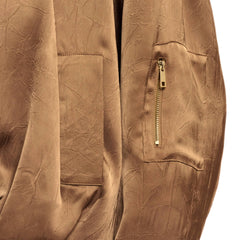 RINO&PELLE BOMBER FLORE SATIN MARRONE