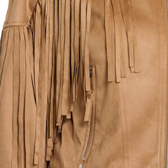 Giacca Rino&Pelle Ravenna cammello con frange