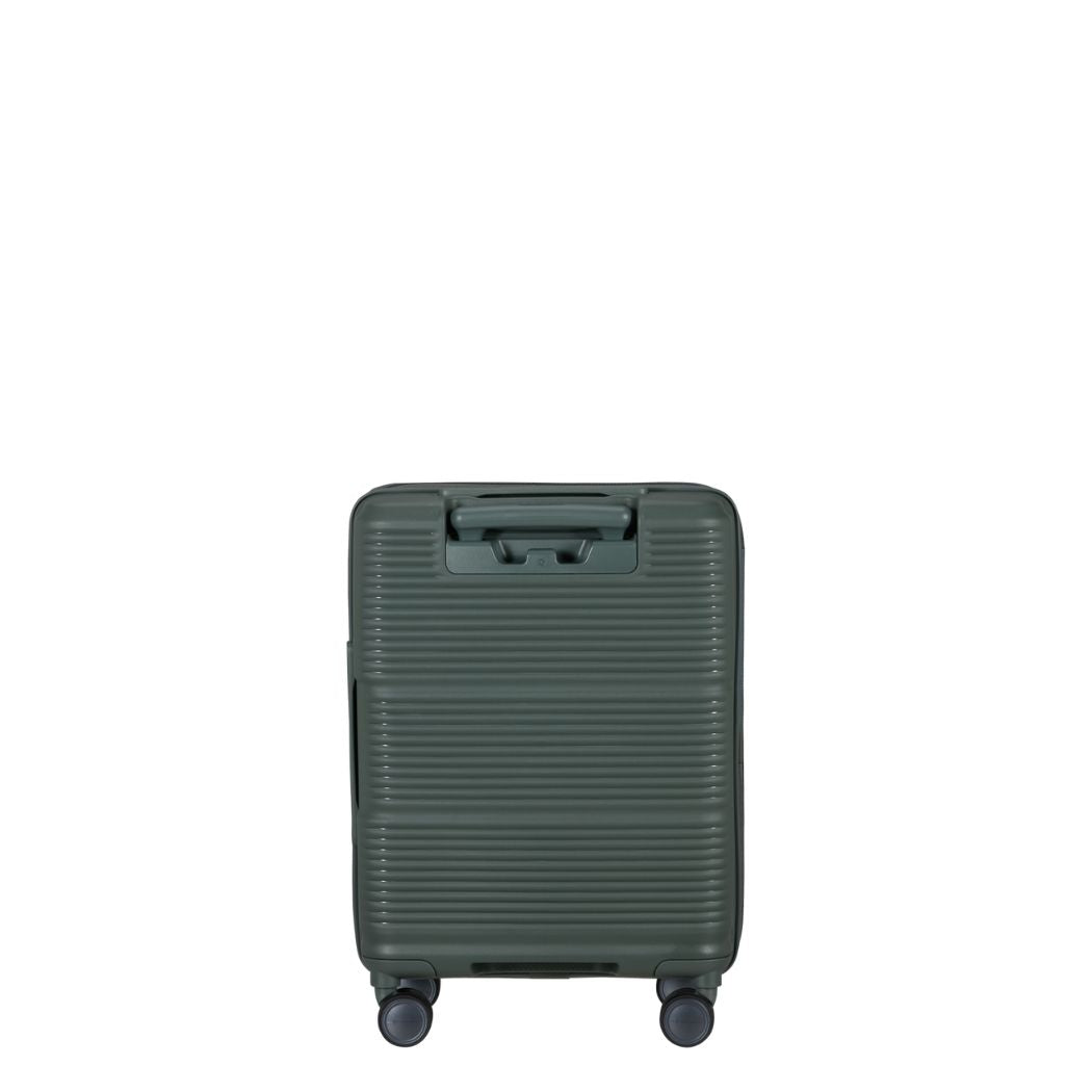 Trolley rigido Samsonite Paralux Stone Gray vista retro
Dettaglio del guscio rigido riciclato Samsonite Paralux olive