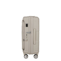 Trolley rigido Samsonite Paralux Stone Gray vista laterale
Dettaglio del guscio rigido riciclato Samsonite Paralux Stone Grey