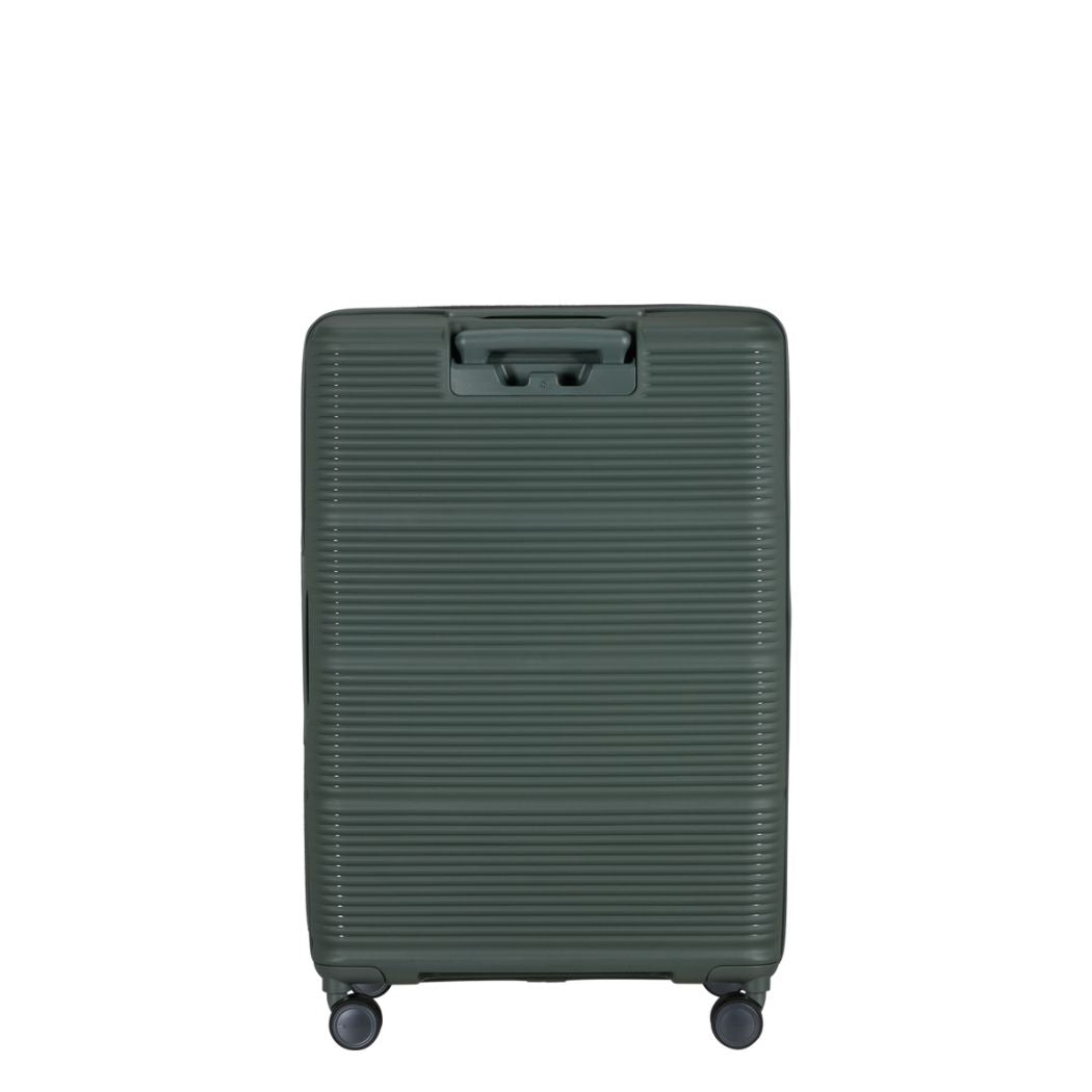 aligia grande Samsonite Paralux Olive vista retro
Dettaglio guscio rigido e pannello frontale valigia Samsonite Paralux Olive