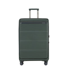 aligia grande Samsonite Paralux Olive vista frontale
Dettaglio guscio rigido e pannello frontale valigia Samsonite Paralux Olive