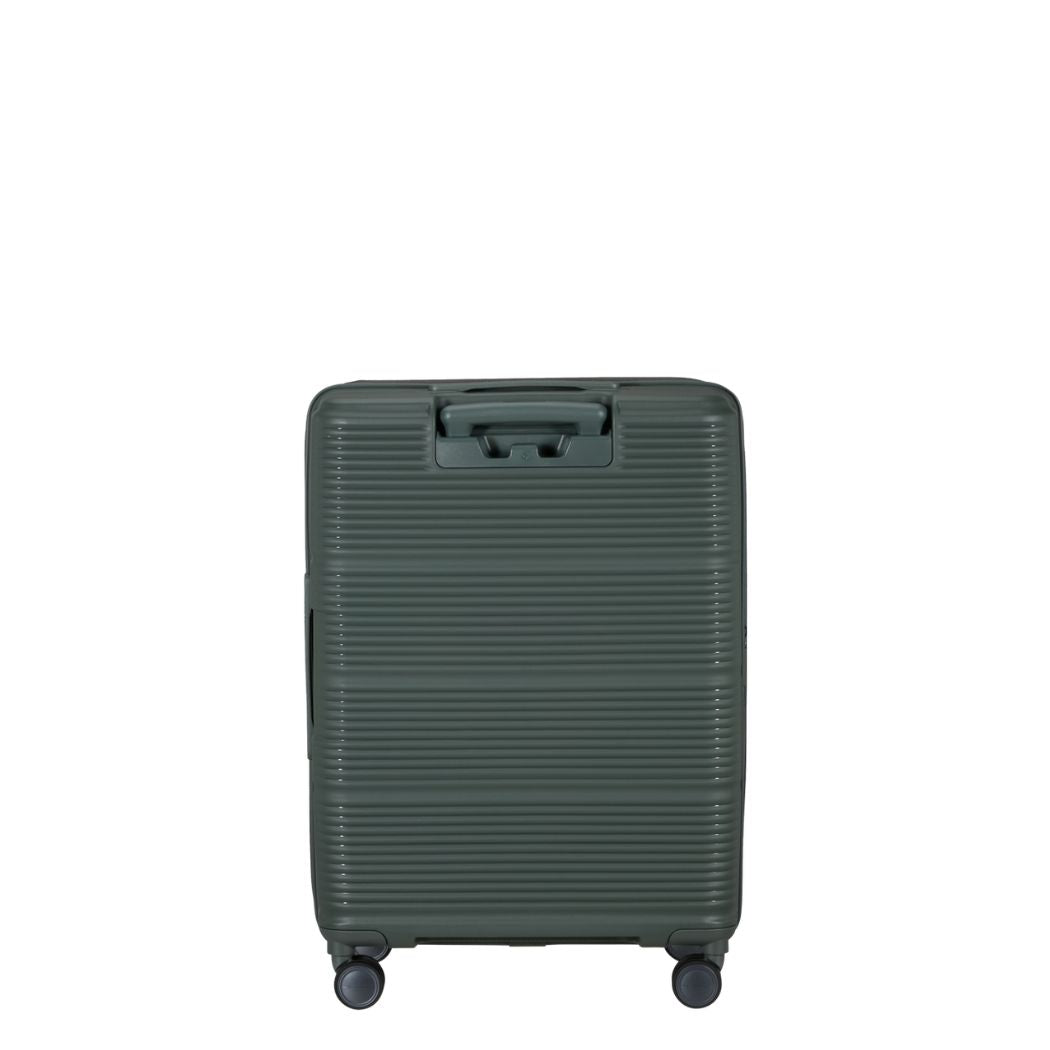 Valigia media Samsonite Paralux Olive vista retro
Dettaglio guscio rigido e pannello frontale valigia Samsonite Paralux Olive