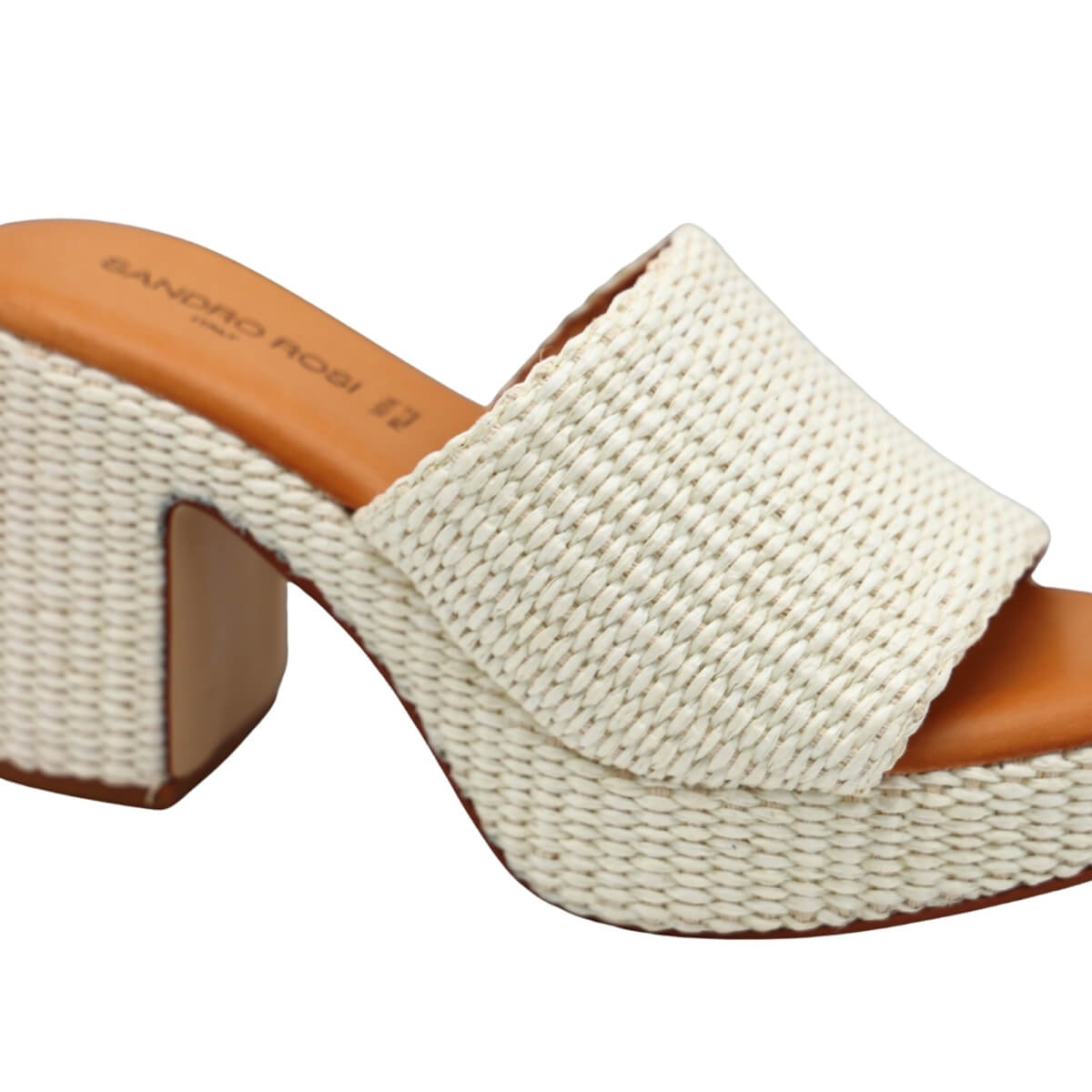 SANDRO ROSI CIABATTA TACCO 4697 INTRECCIO BIANCO