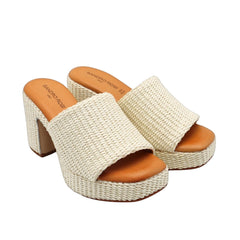 SANDRO ROSI CIABATTA TACCO 4697 INTRECCIO BIANCO