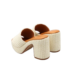SANDRO ROSI CIABATTA TACCO 4697 INTRECCIO BIANCO