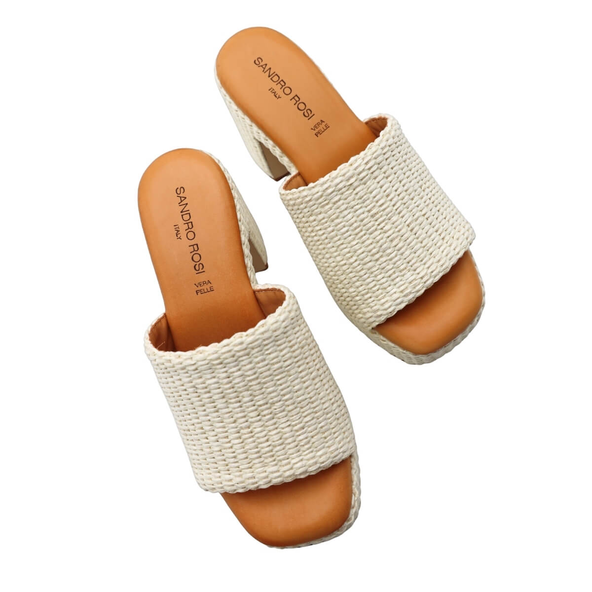 SANDRO ROSI CIABATTA TACCO 4697 INTRECCIO BIANCO