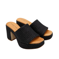 SANDRO ROSI CIABATTA TACCO 4697 INTRECCIO NERO