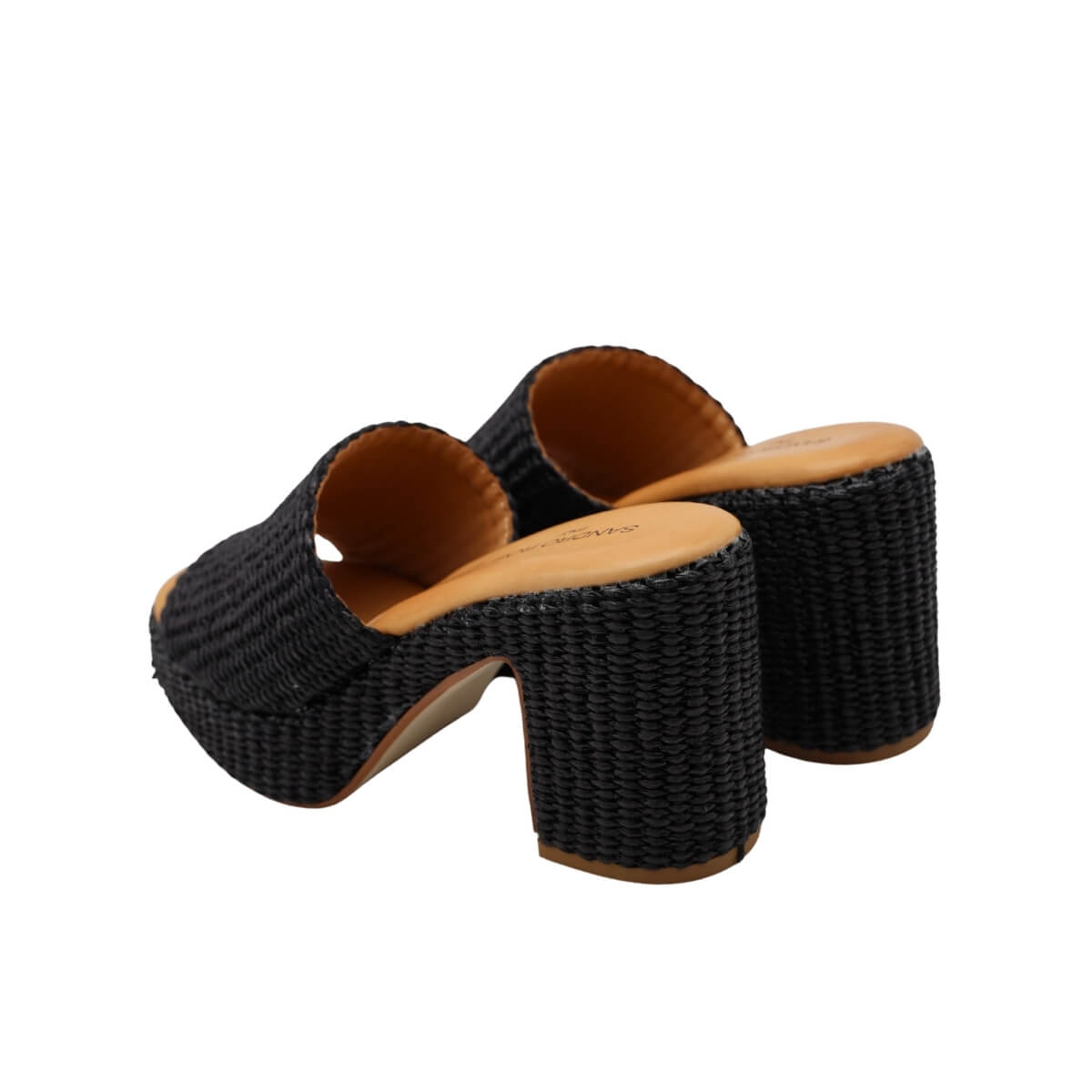 SANDRO ROSI CIABATTA TACCO 4697 INTRECCIO NERO