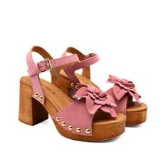 SANDRO ROSI SANDALO ZOCCOLO FIORE 9492 ROSA