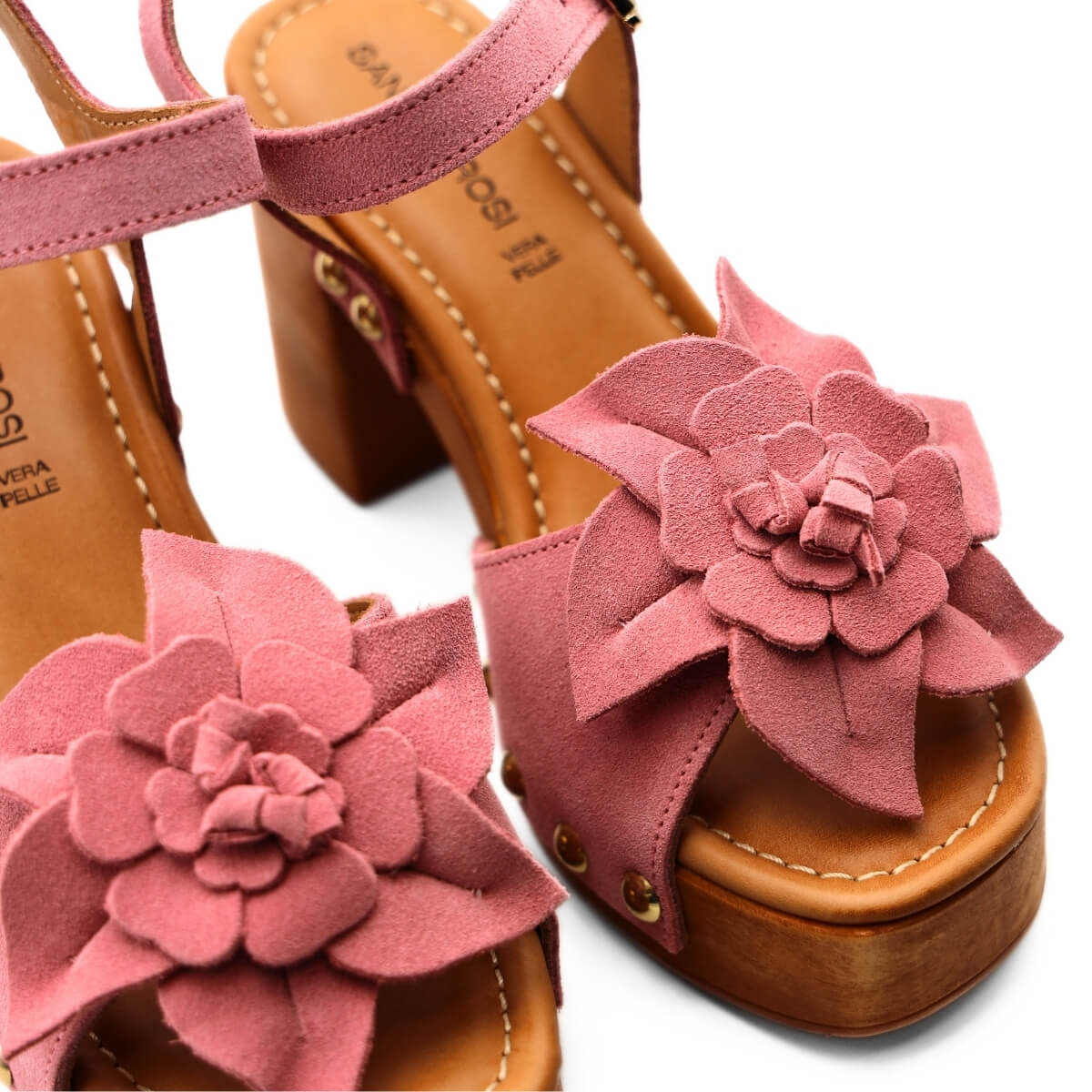 SANDRO ROSI SANDALO ZOCCOLO FIORE 9492 ROSA