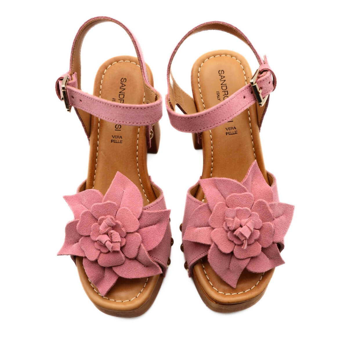 SANDRO ROSI SANDALO ZOCCOLO FIORE 9492 ROSA