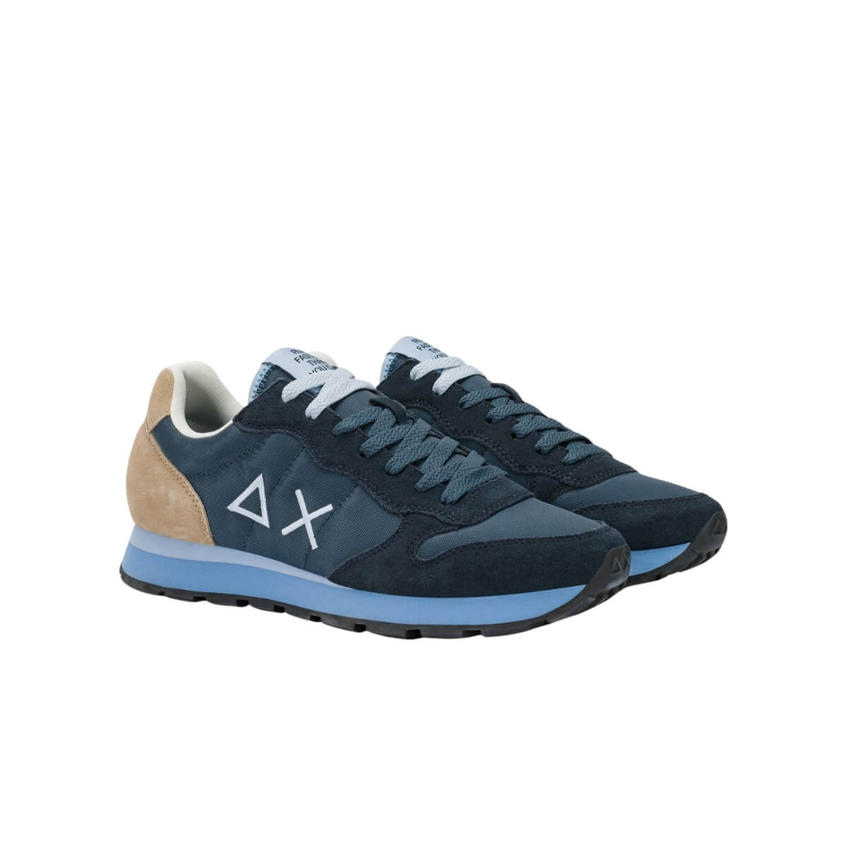Sneakers SUN68 BZ36106 blu in pelle e tessuto