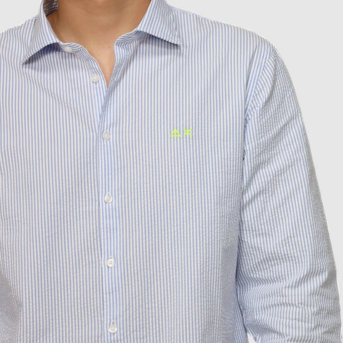 SUN68 CAMICIA S36123 AZZURRO A RIGHE