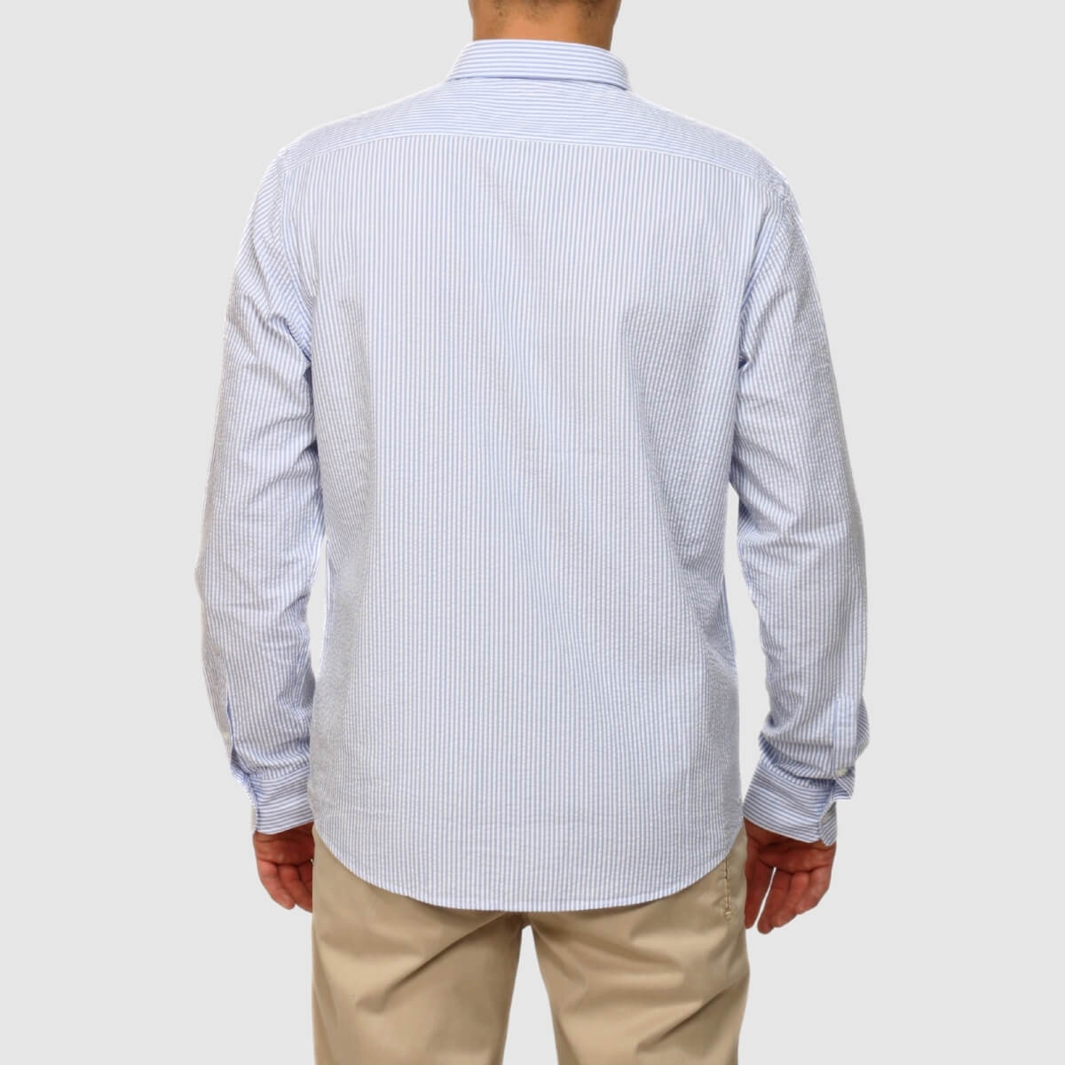 SUN68 CAMICIA S36123 AZZURRO A RIGHE