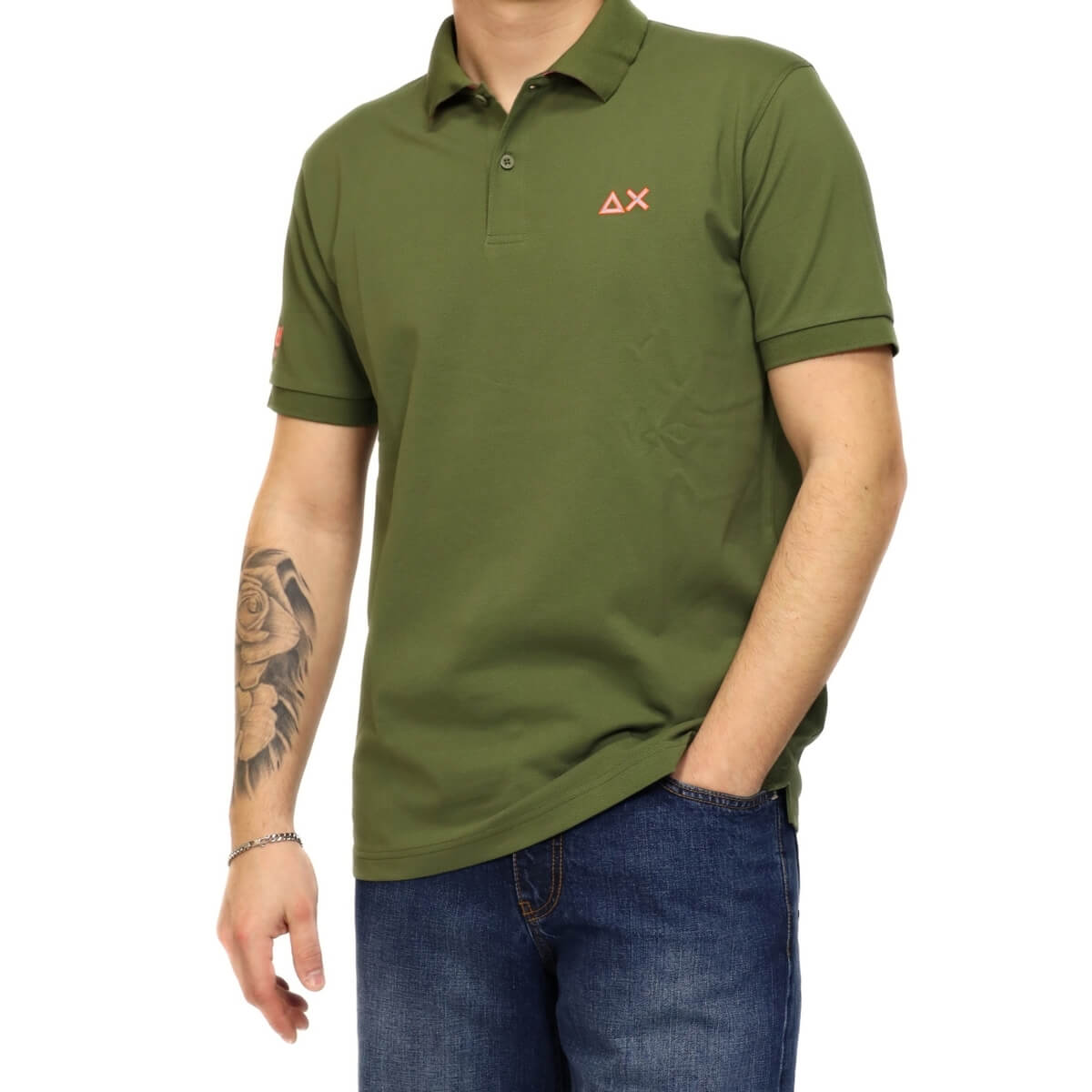SUN68 POLO A36150 37 VERDE MILITARE