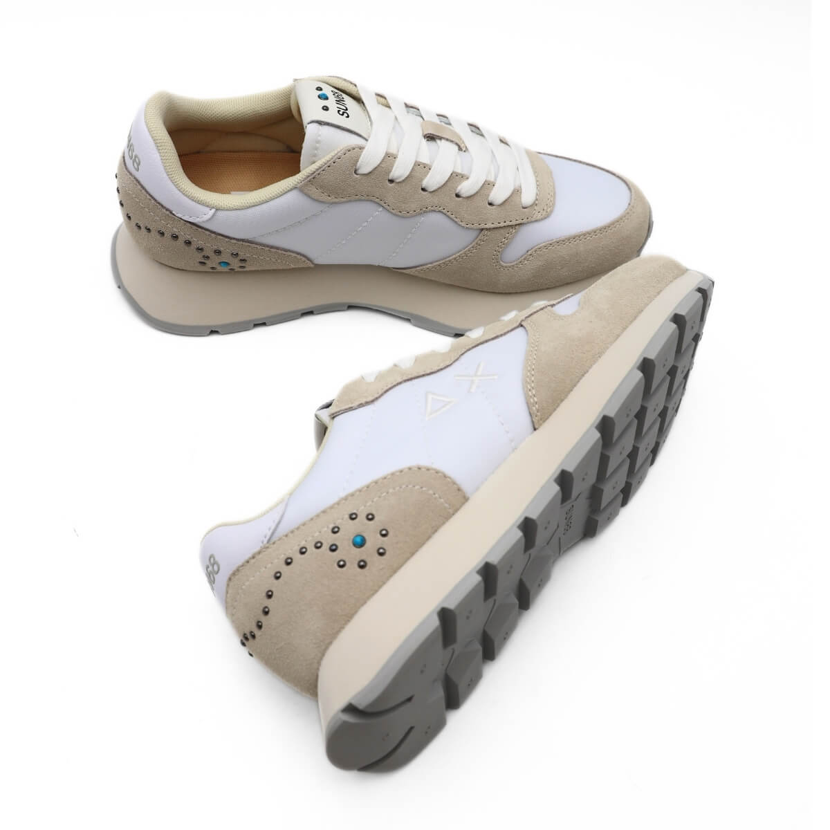 SUN68 SNEAKERS BZ36205 BIANCHE CON BORCHIE