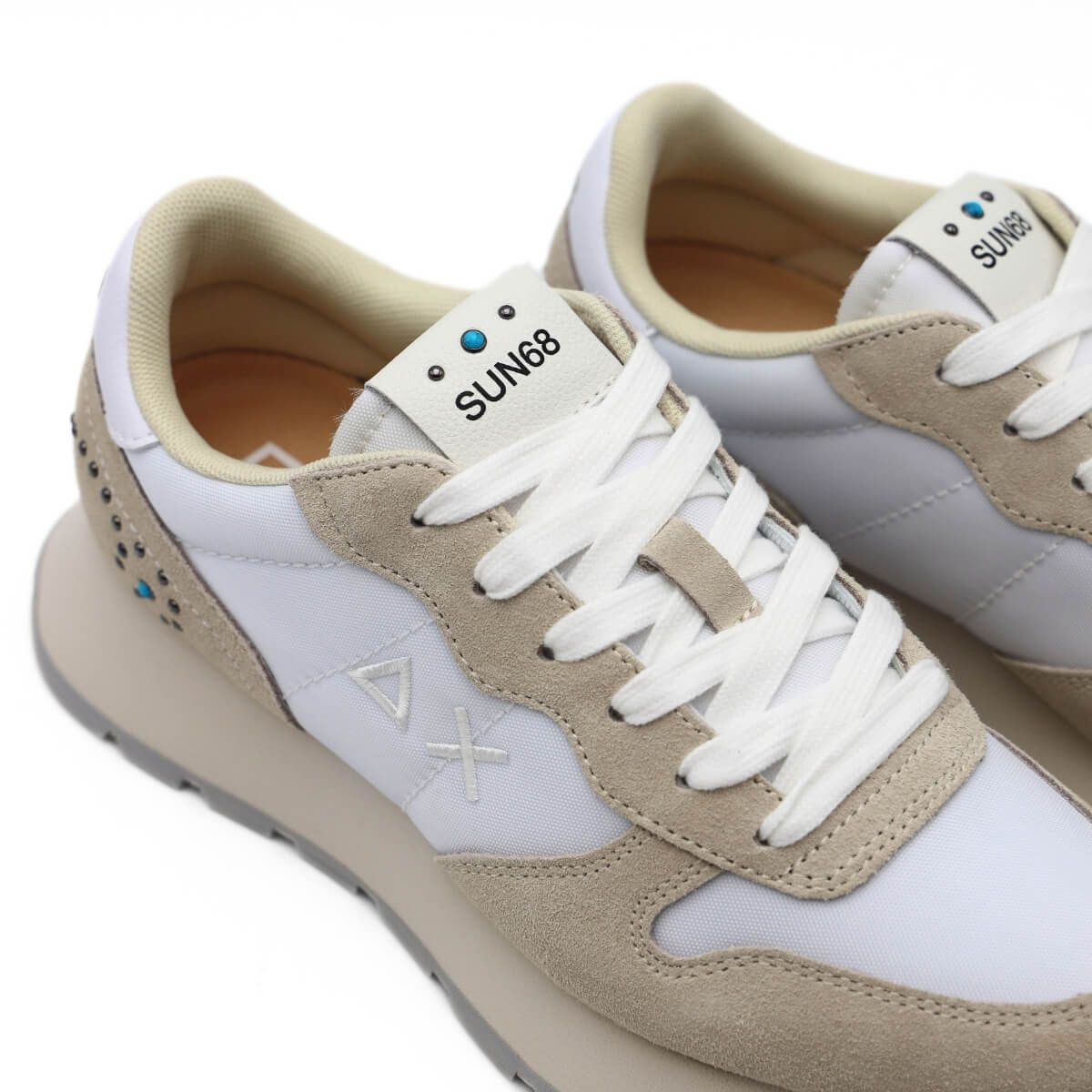 SUN68 SNEAKERS BZ36205 BIANCHE CON BORCHIE