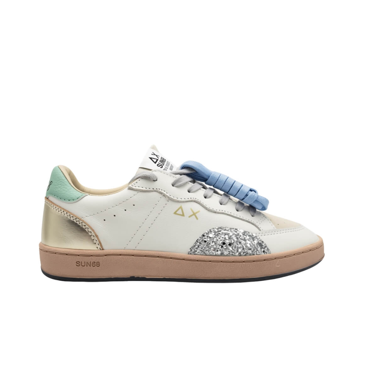 SUN68 SNEAKERS Z46249 0184 GLITTER BIANCO