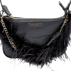 TWINSET TB7420 BORSA MINI PIUME NERO