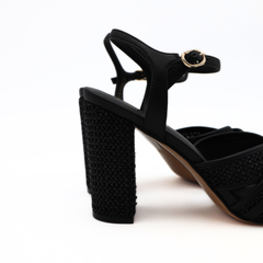 TWINSET SANDALO TGT024 RAFFIA NERO