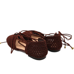 TWINSET BALLERINA 261TGT042 CROCHET MARRONE
