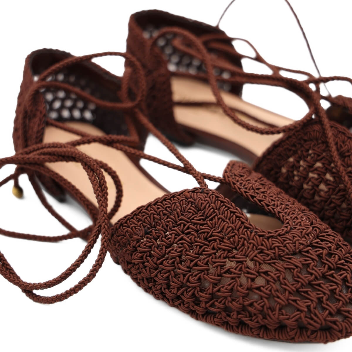 TWINSET BALLERINA 261TGT042 CROCHET MARRONE