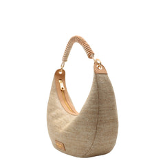 Borsa Twinset Hobo 261TB7051 Beige in rafia e similpelle