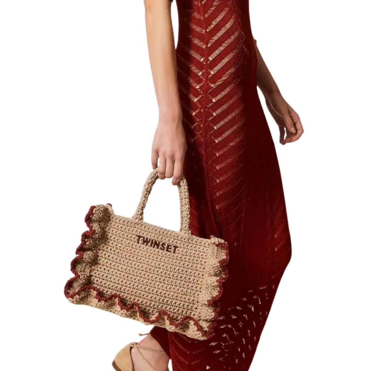 TWINSET BORSA LA COROLLE CROCHET 261TD8291 13498 BEIGE